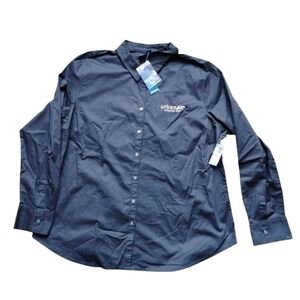 NWT Old Navy XXL Stretch Button-Up Shirt Urban Air Uniform Black